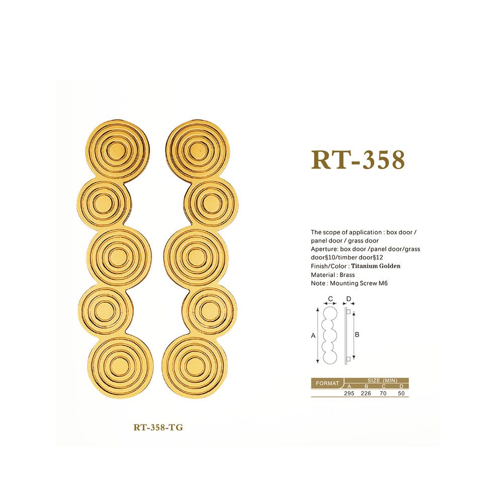 Raytel Heritage Solid Brass Exquisite Sculptured Sliding Door Handle RT358