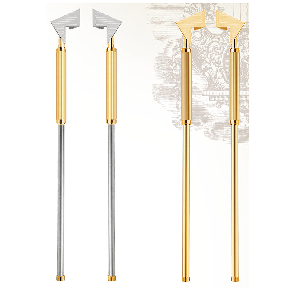 Raytel Titanium Golden with Silver Finish Brass Fluted Grip Door Pull Handle available in all finishes RT379