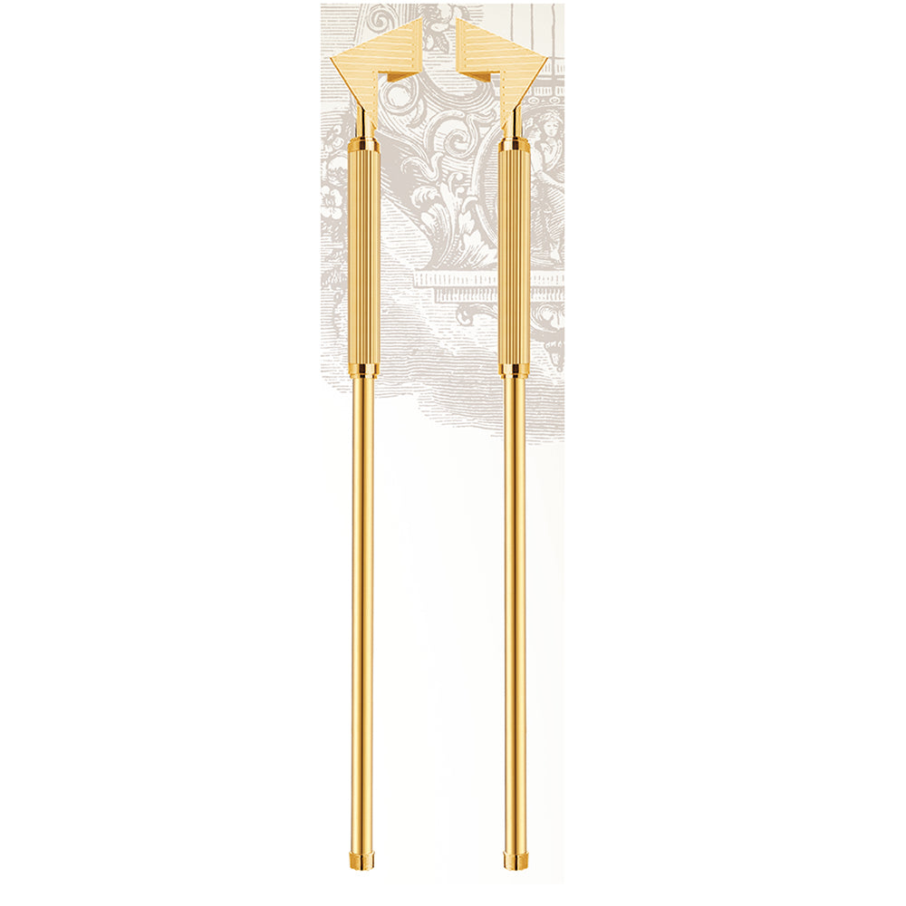Raytel Titanium Golden with Silver Finish Brass Fluted Grip Door Pull Handle available in all finishes RT379