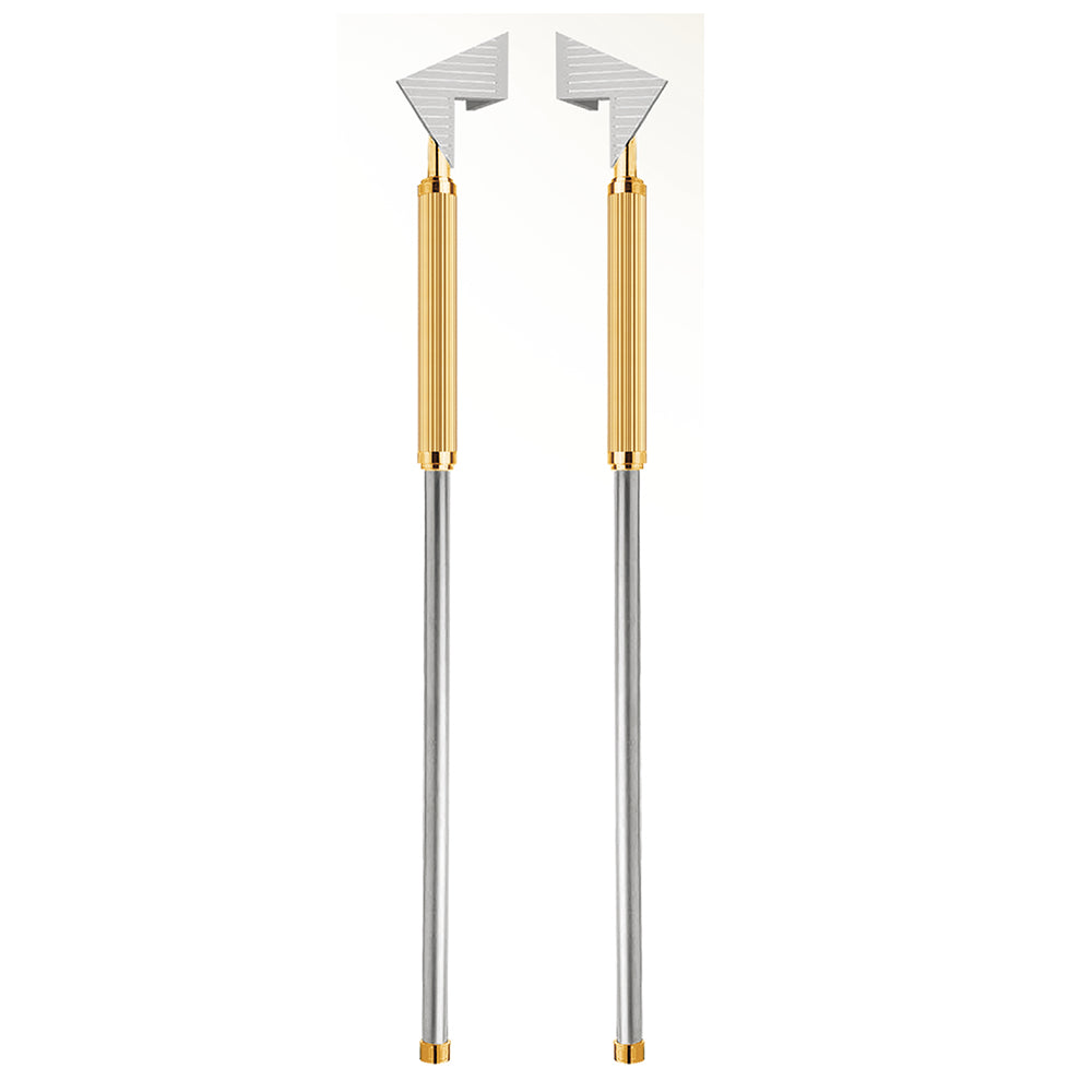 Raytel Titanium Golden with Silver Finish Brass Fluted Grip Door Pull Handle available in all finishes RT379