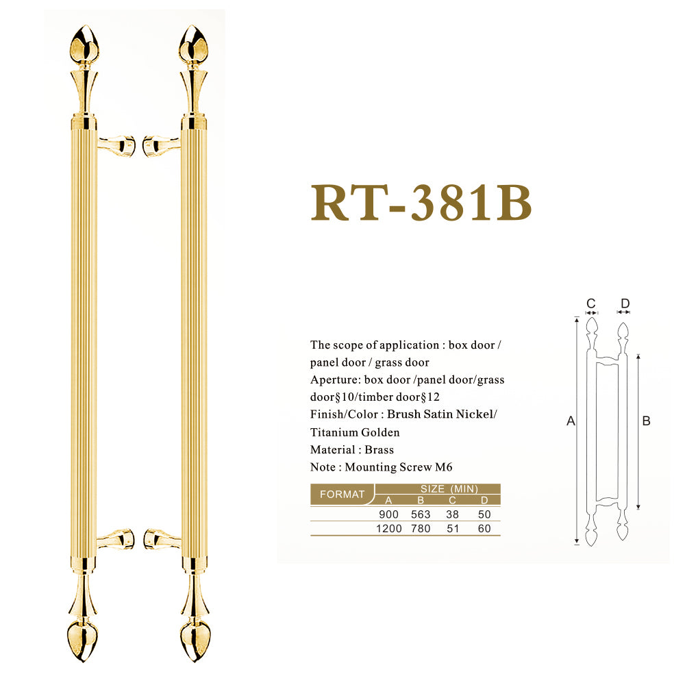 Raytel Minimalist and Elegant Architectural Sculptured Door Pull Handle for Wood Glass Fiberglass Metal door RT381