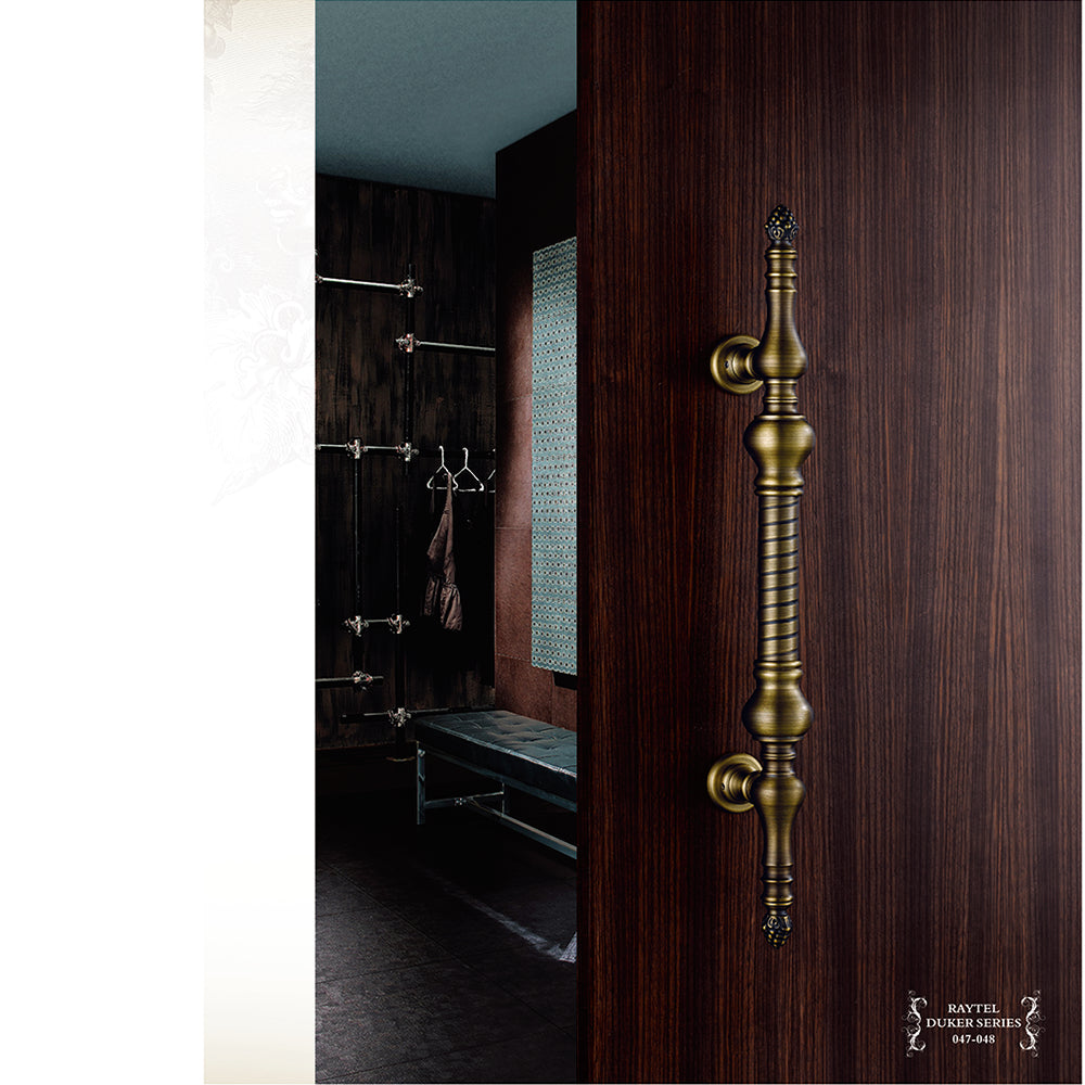 Raytel Antique Brass Fluted Grip Door Pull Handle available in all finishes RT385