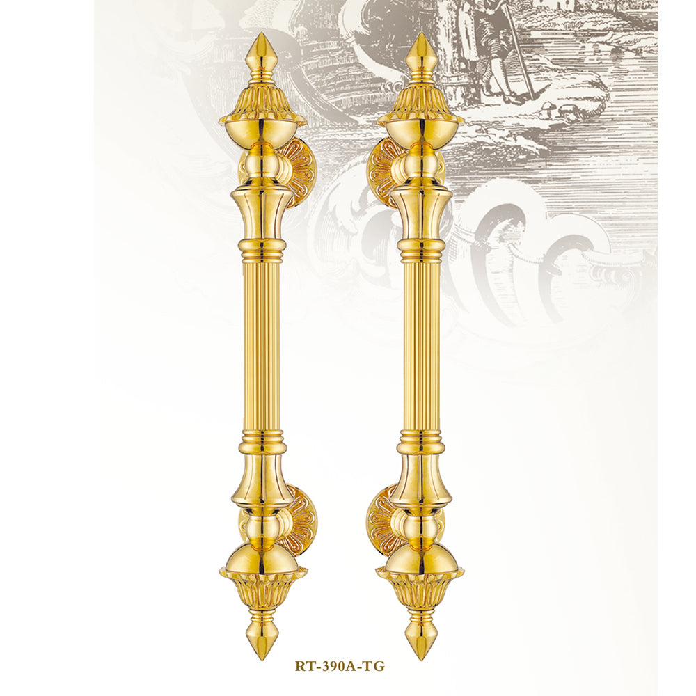 Raytel Antique Brass Fluted Grip Door Pull Handle available in all finishes RT390A