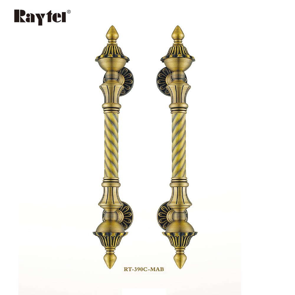 Raytel Antique Brass Fluted Grip Door Pull Handle available in all finishes RT390C