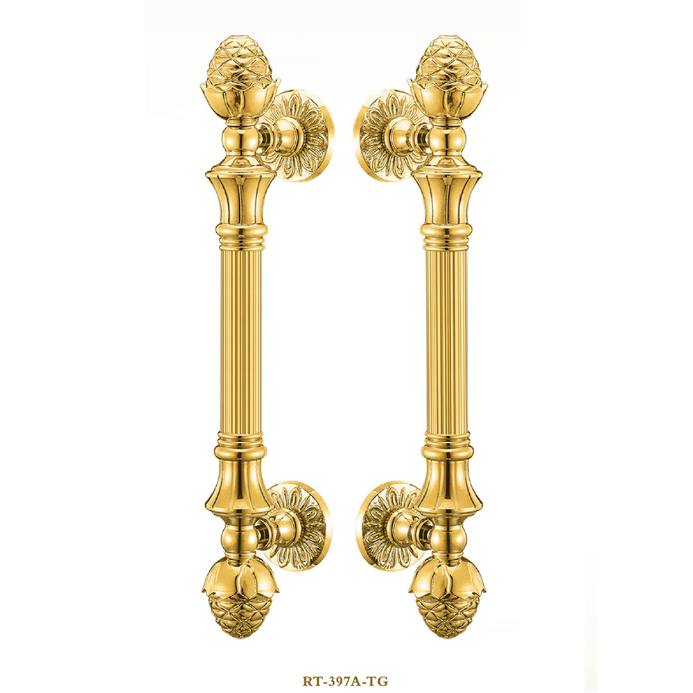 Raytel Antique Brass Fluted Grip Door Pull Handle available in all finishes RT392