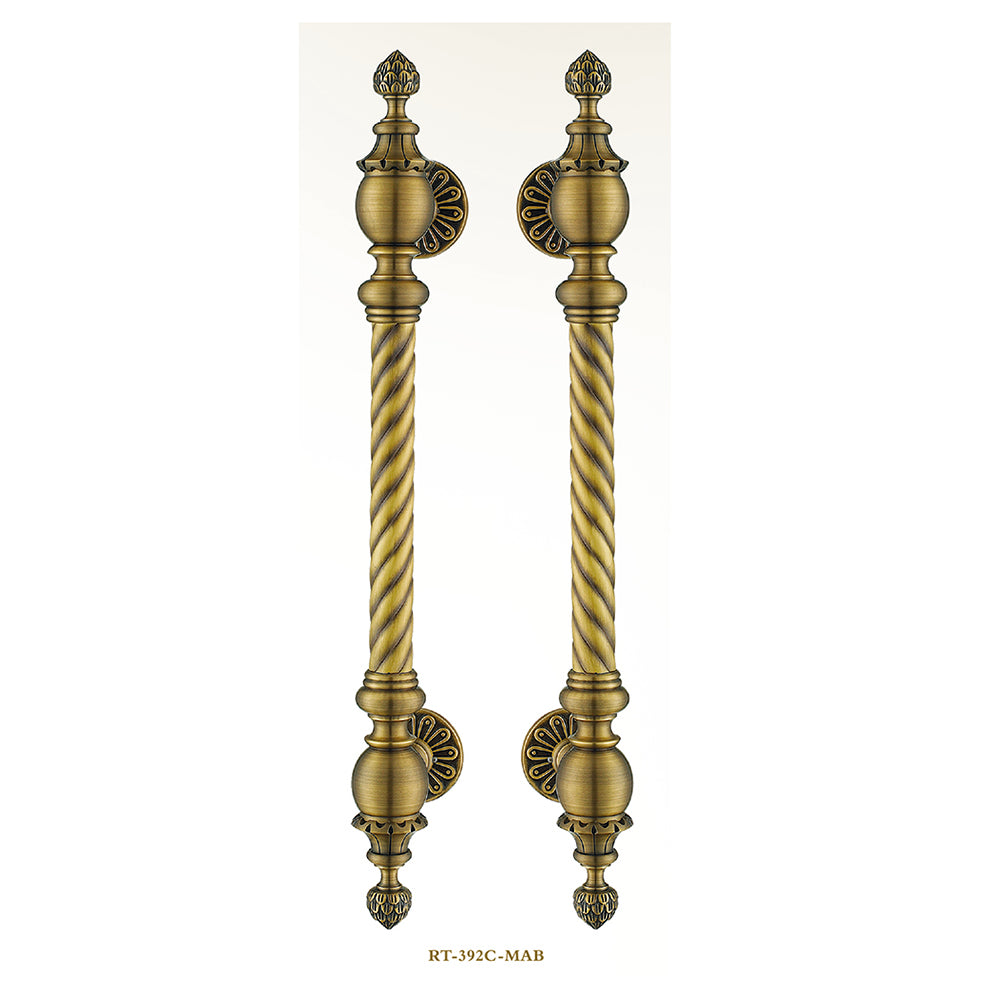 Raytel Antique Brass Fluted Grip Door Pull Handle available in all finishes RT392
