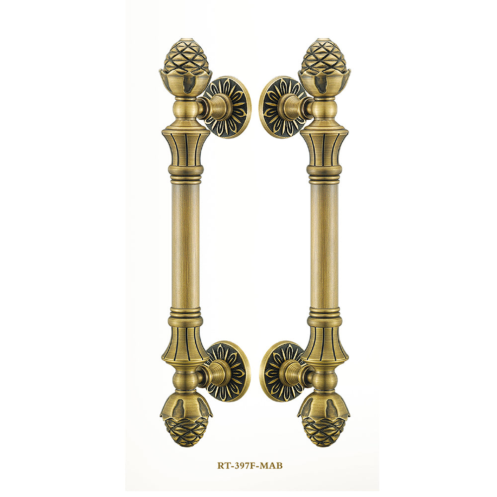 Raytel Antique Brass Fluted Grip Door Pull Handle available in all finishes RT397