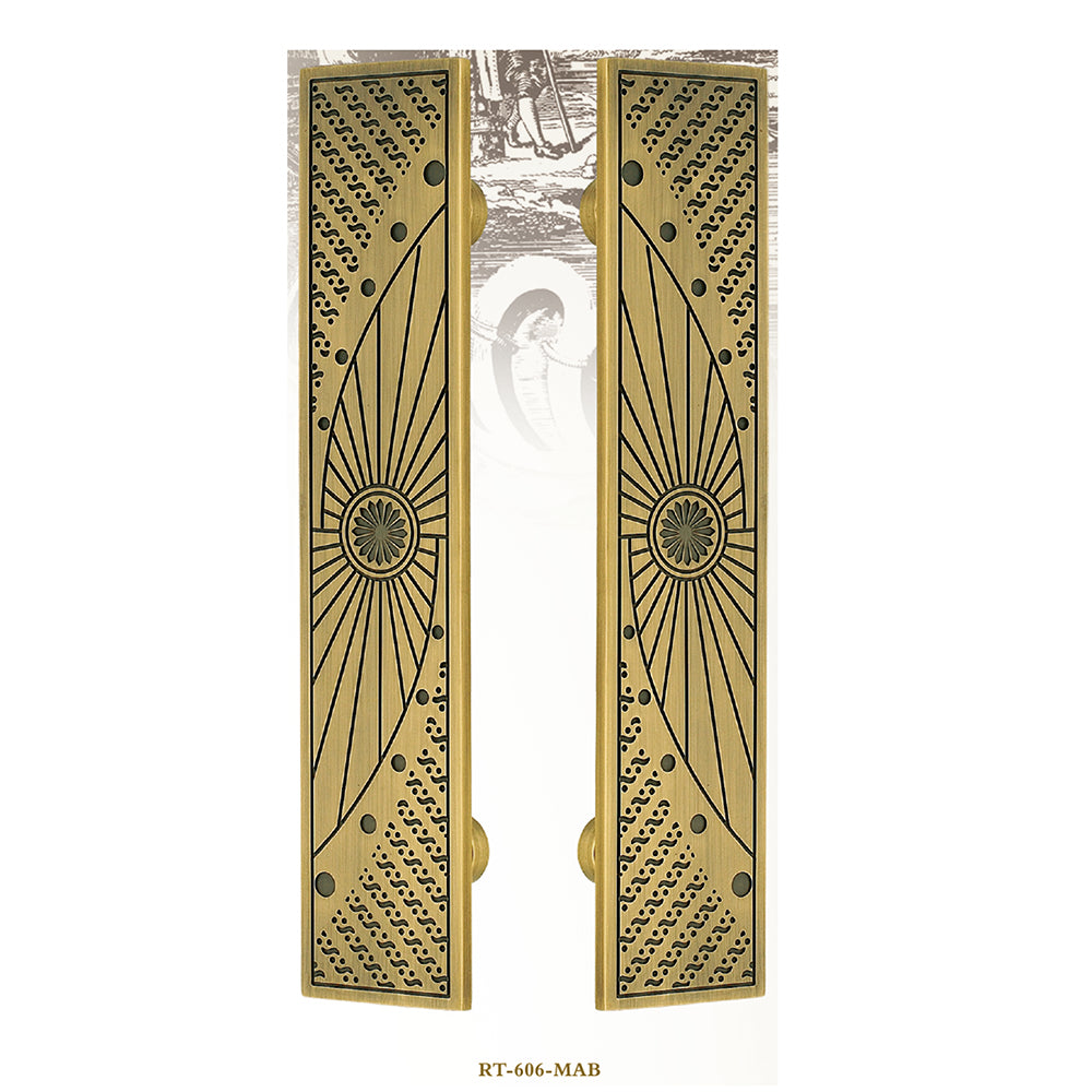 Raytel Heritage Solid Brass Exquisite Sculptured Sliding Door Handle RT606