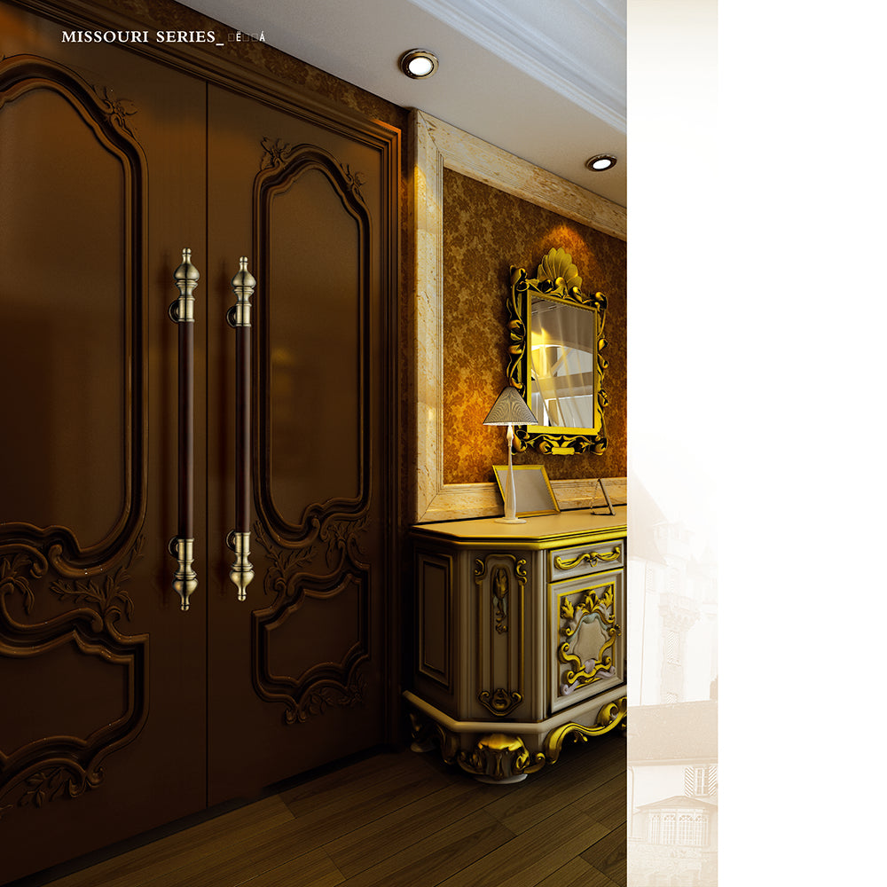 Raytel Solid brass Exquisite Sculptured Pull Handle for Commercial Door RT608