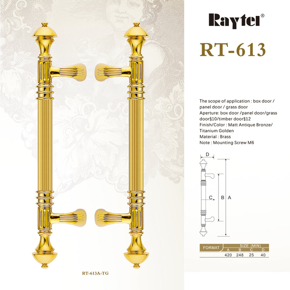 Raytel Traditional Architectural Front Entry Door Pull Handle RT613D