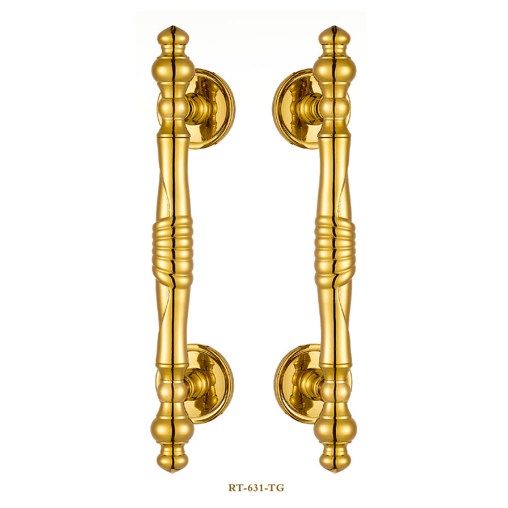 Raytel Exquisite Solid Brass Sculptured Pull Handle for Wooden Glass Door RT631