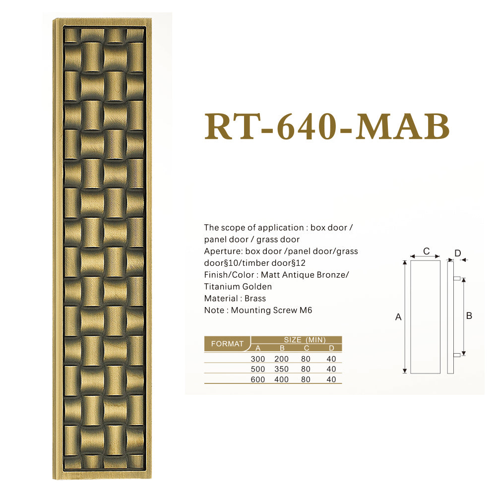 Raytel Heritage Solid Brass Exquisite Sculptured Sliding Door Handle RT640