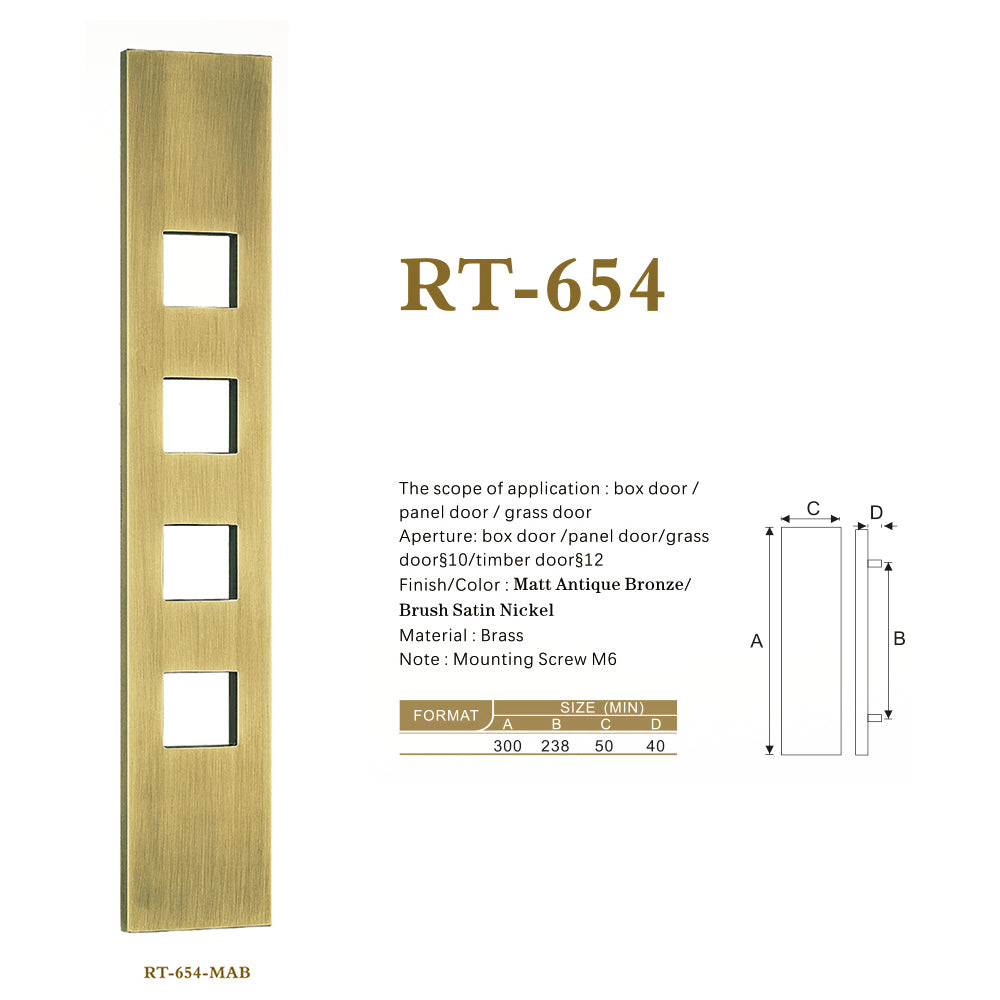 Raytel Heritage Solid Brass Exquisite Sculptured Sliding Door Handle RT654