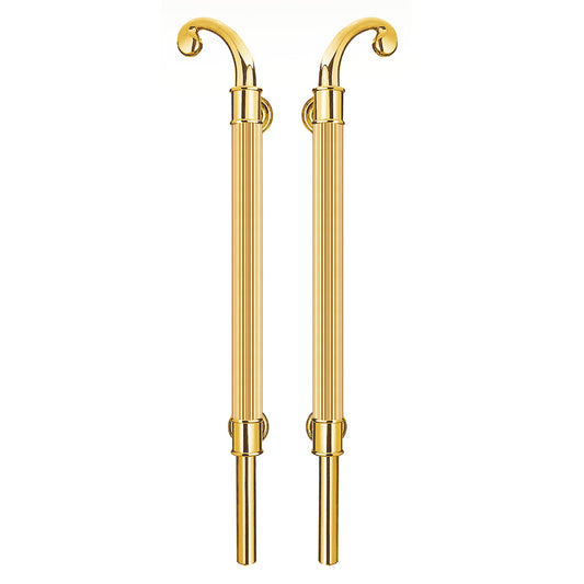 Raytel Titanium Golden Finish Brass Fluted Grip Door Pull Handle available in all finishes RT339