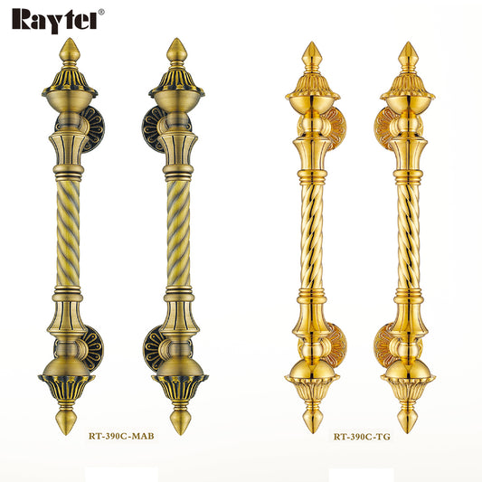 Raytel Antique Brass Fluted Grip Door Pull Handle available in all finishes RT390C
