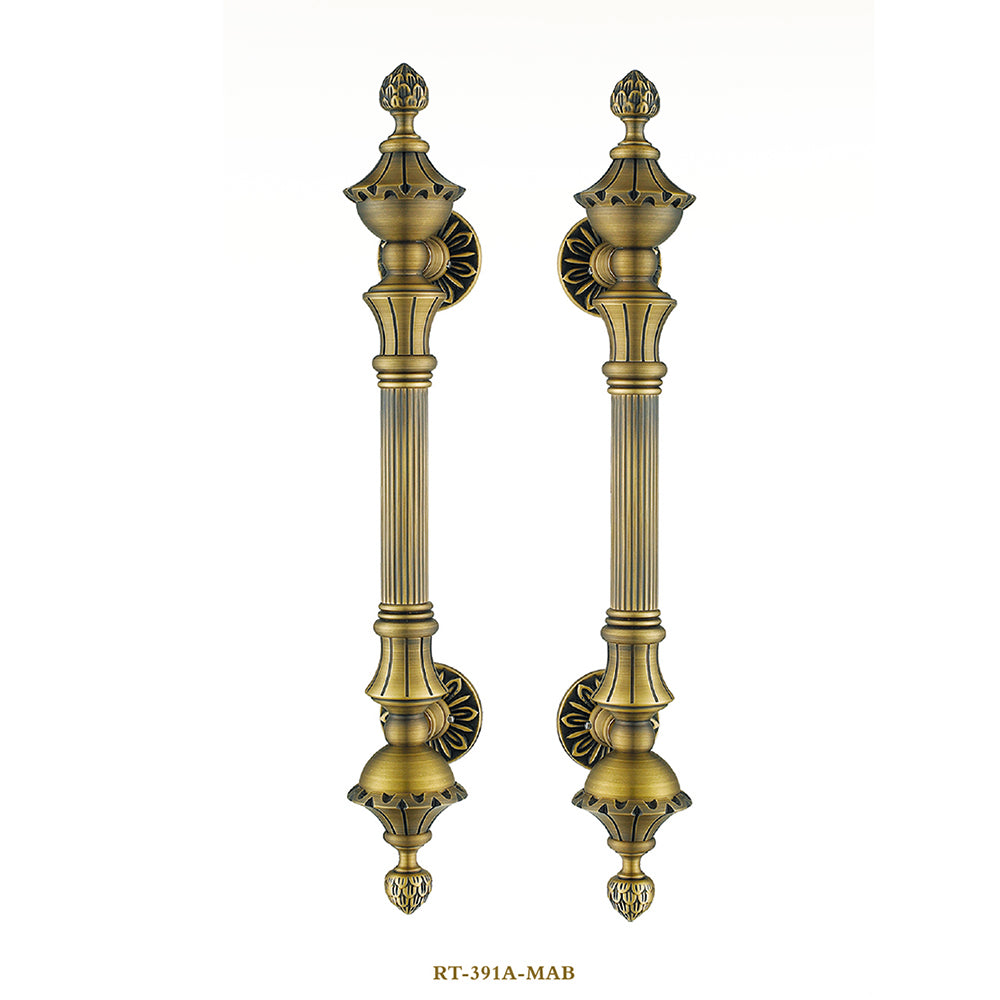 Raytel Exquisite Solid Brass Sculptured Pull Handle for Front Door RT391