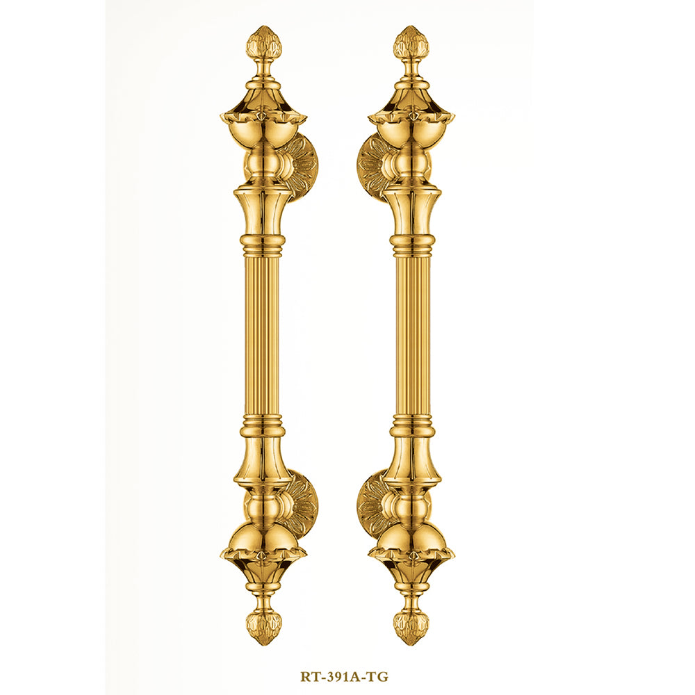 Raytel Exquisite Solid Brass Sculptured Pull Handle for Front Door RT391