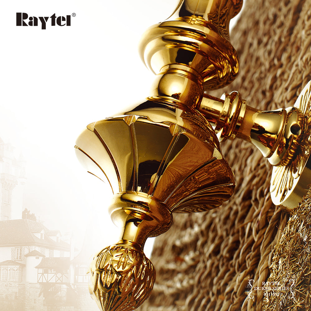 Raytel Solid Brass Reeded Grip Door Pull Handle with Pinecone finial RT391A