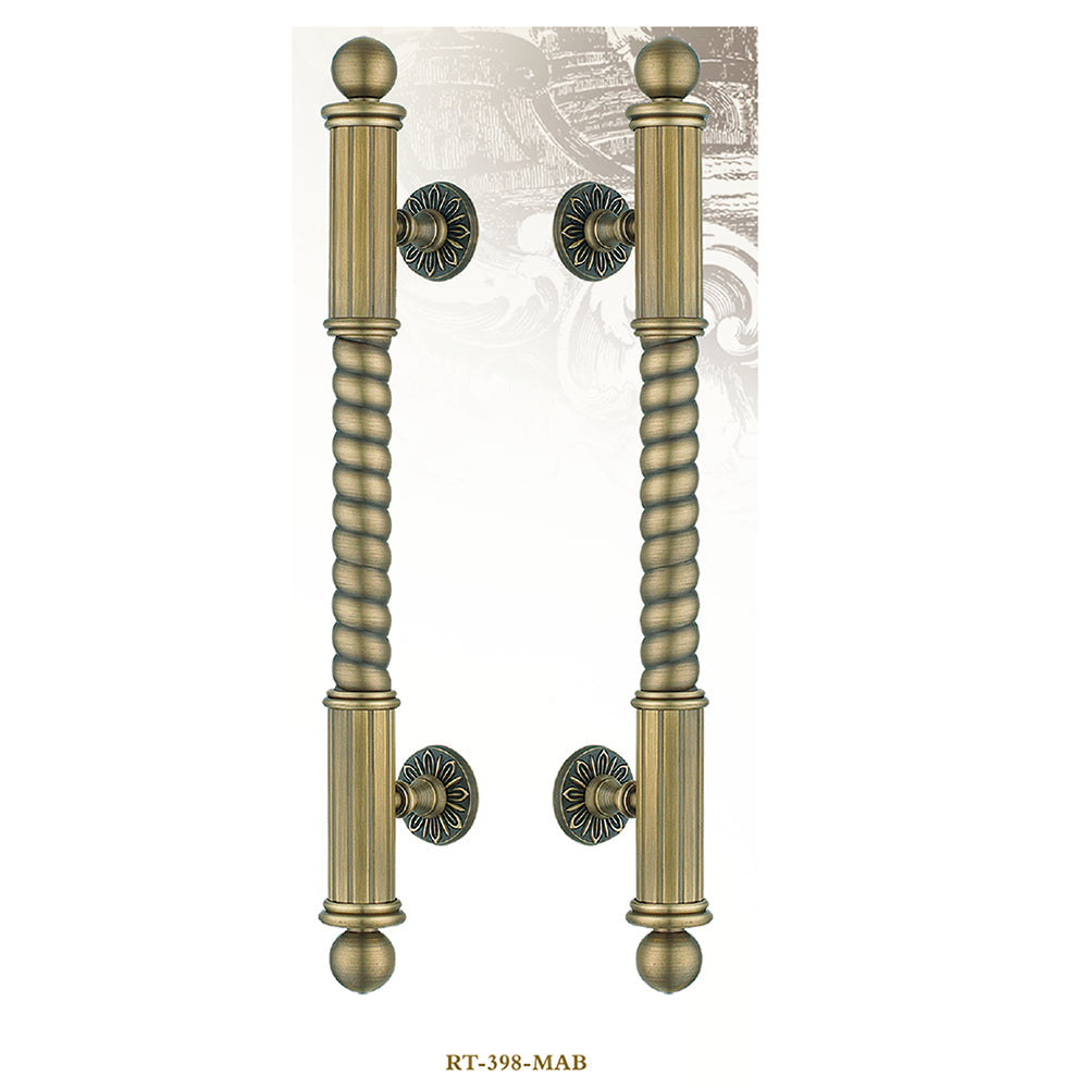 Raytel Exquisite Solid Brass Sculptured Pull Handle for Front Door RT398