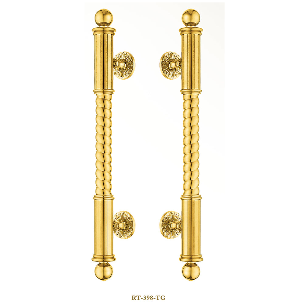 Raytel Exquisite Solid Brass Sculptured Pull Handle for Front Door RT398