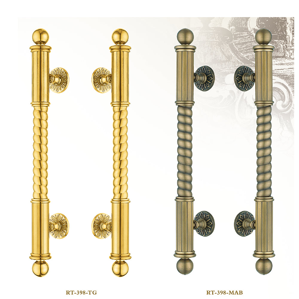 Raytel Exquisite Solid Brass Sculptured Pull Handle for Front Door RT398