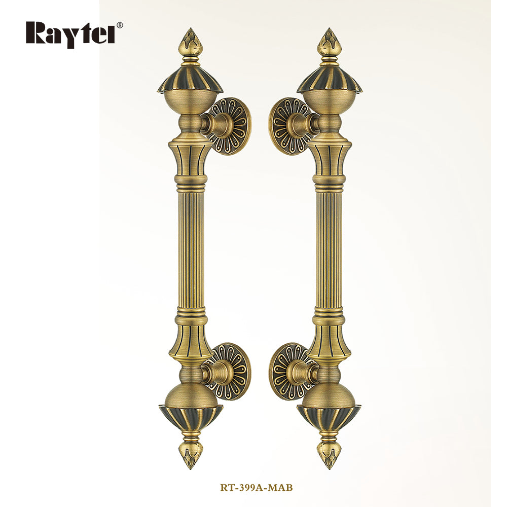 Raytel Solid Brass Exquisite Sophisticated Sculptured Door Pull Handle Titanium Gold finish RT612G