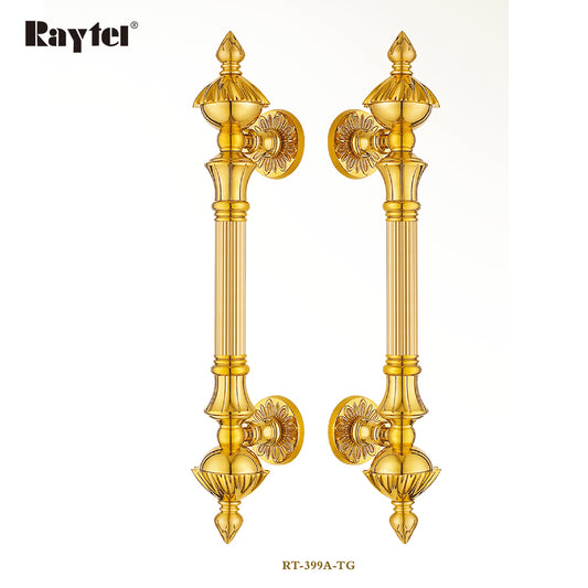 Raytel Solid Brass Exquisite Sophisticated Sculptured Door Pull Handle Titanium Gold finish RT612G