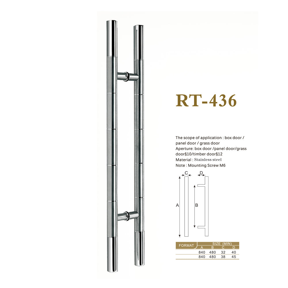 Raytel Stainless Steel Architectural Door Pull Handle Back to Back RT436