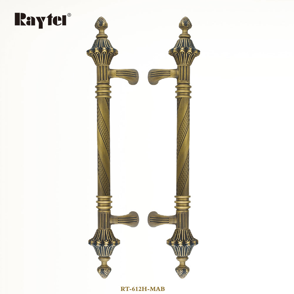 Raytel Solid Brass Exquisite Sophisticated Sculptured Door Pull Handle Titanium Gold finish RT612H