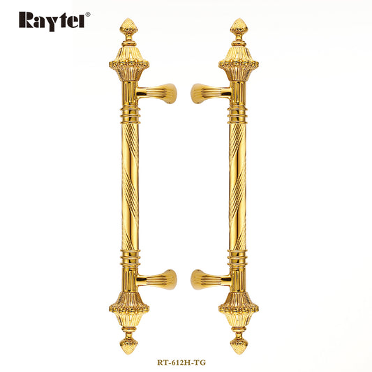 Raytel Solid Brass Exquisite Sophisticated Sculptured Door Pull Handle Titanium Gold finish RT612H