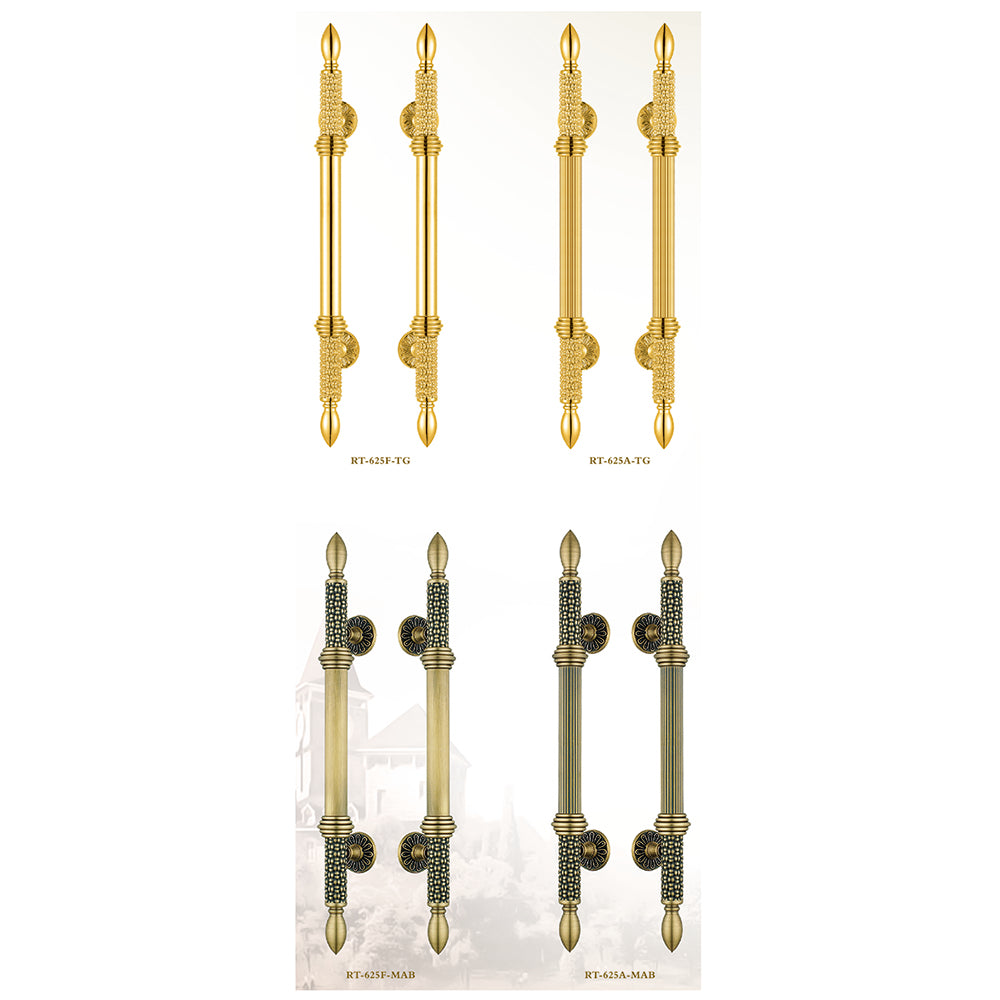 Raytel Exquisite Solid Brass Sculptured Pull Handle for Front Door RT625