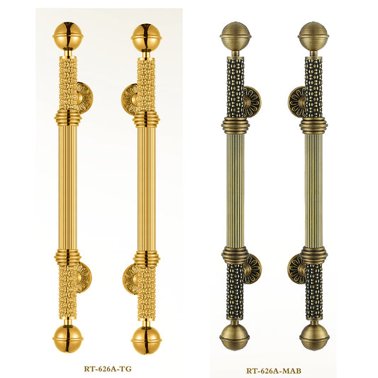 Raytel Exquisite Solid Brass Sculptured Pull Handle for Front Door RT626