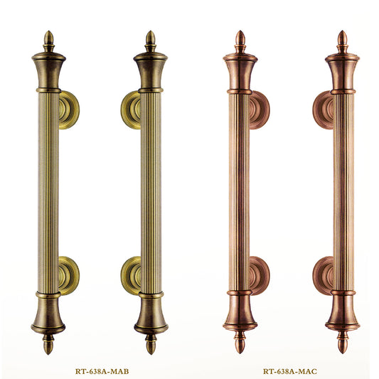 Raytel Exquisite Solid Brass Sculptured Pull Handle for Front Door RT638