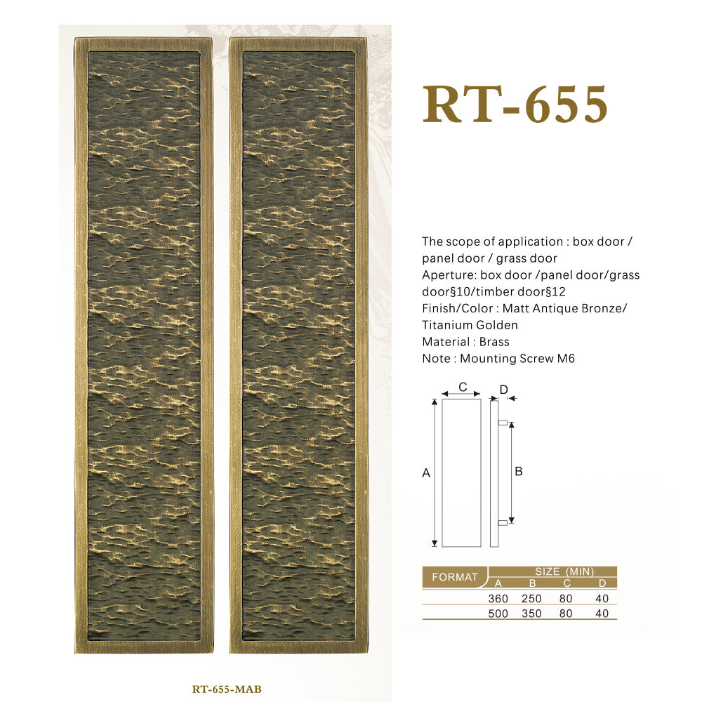 Raytel Heritage Solid Brass Exquisite Sculptured Sliding Door Handle RT655